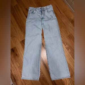 Denim Forum Light Blue Farrah Hi-Rise Wide Jeans